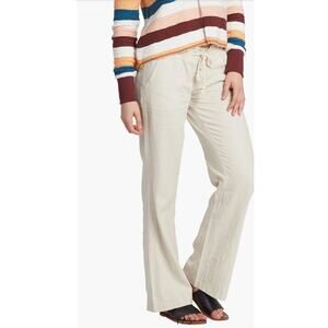 Roxy Oceanside Linen Blend Beach Casual Pants Drawstring Sz S NWT